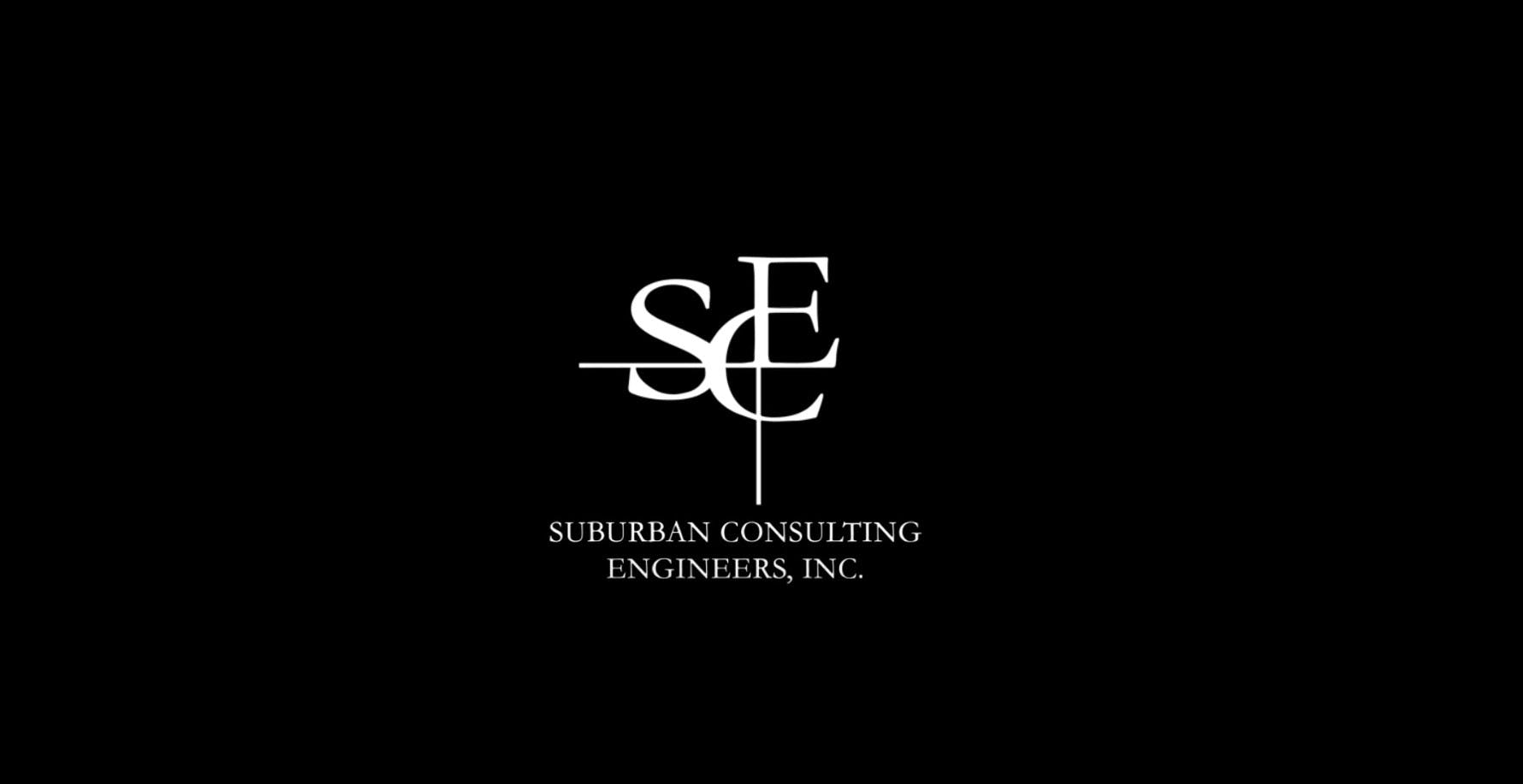 Black background with white Suburban Consulting Engineers logo 