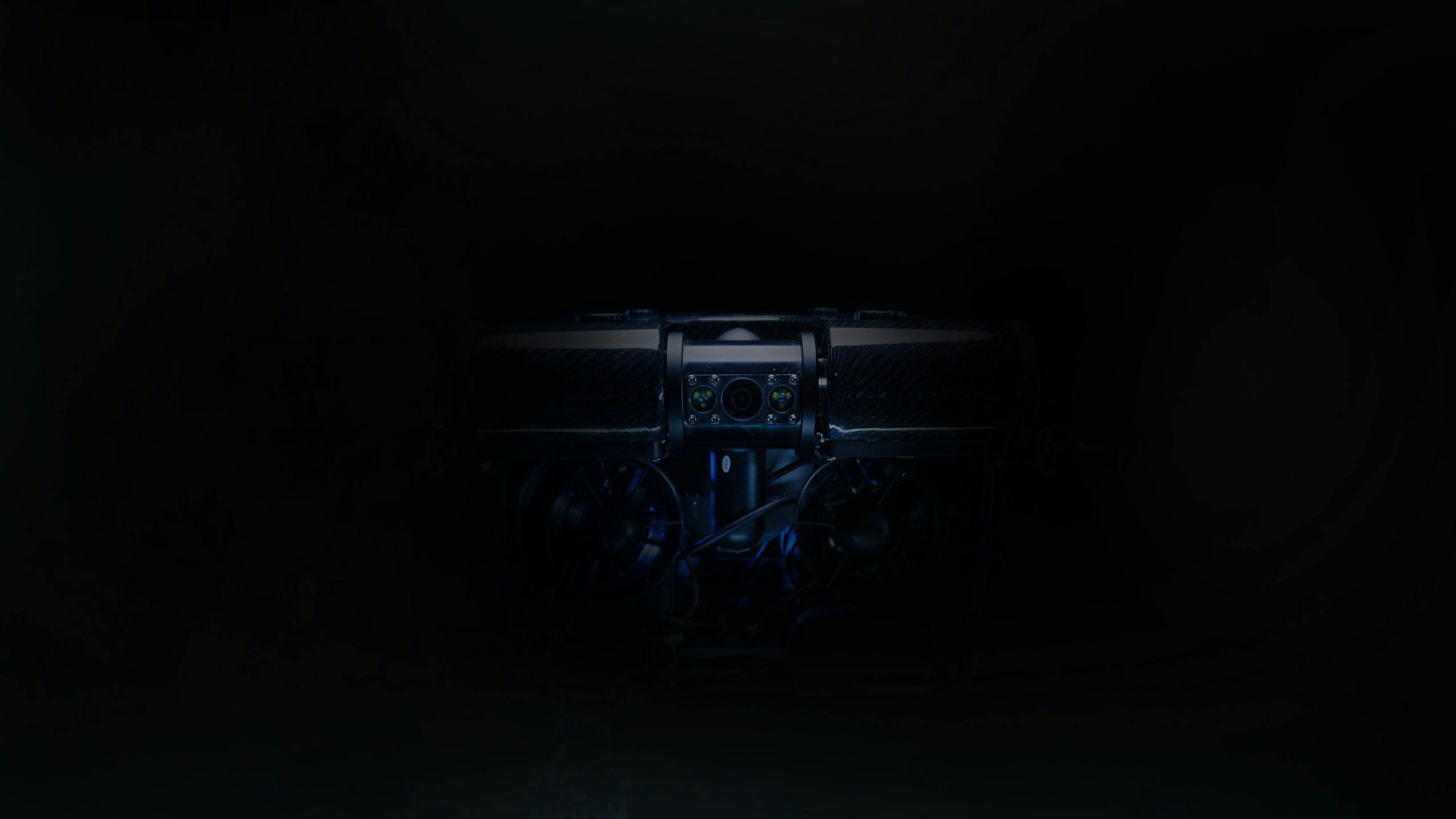 "A new piloting experience awaits" Pivot ROV with black background