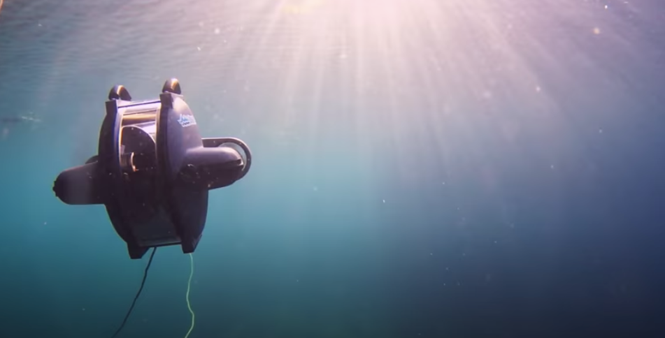 Deep Trekker submersible ROV the DTG3 swimming through open water 
