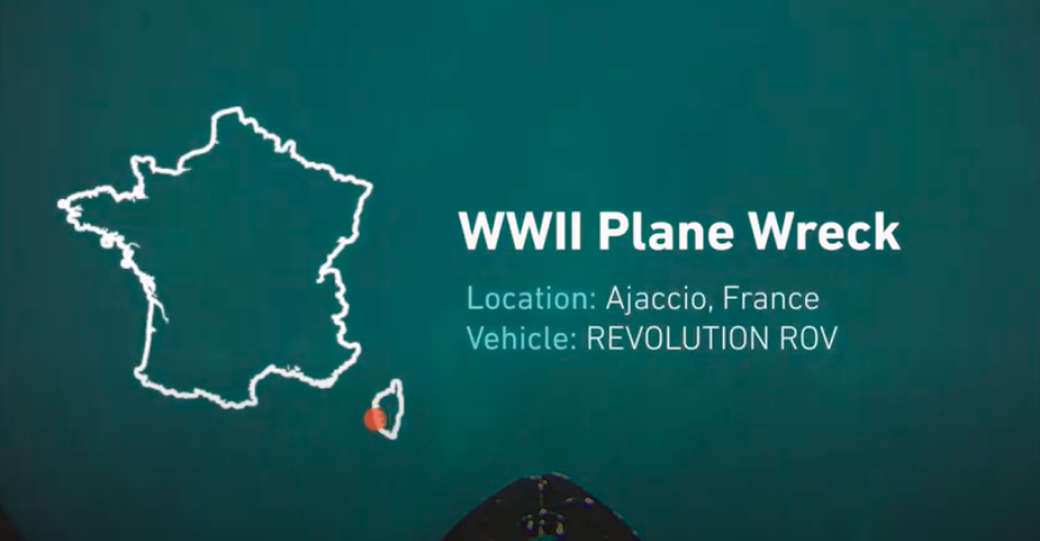 Title page indicated the video is about a WWII Plane Wreck in Ajaccio, France.